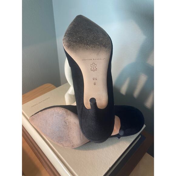 Loeffler Randall Pointed Tow Low Heel Black Suede Poppi Pump Sz 39.5 9.5 Box - Picture 4 of 6